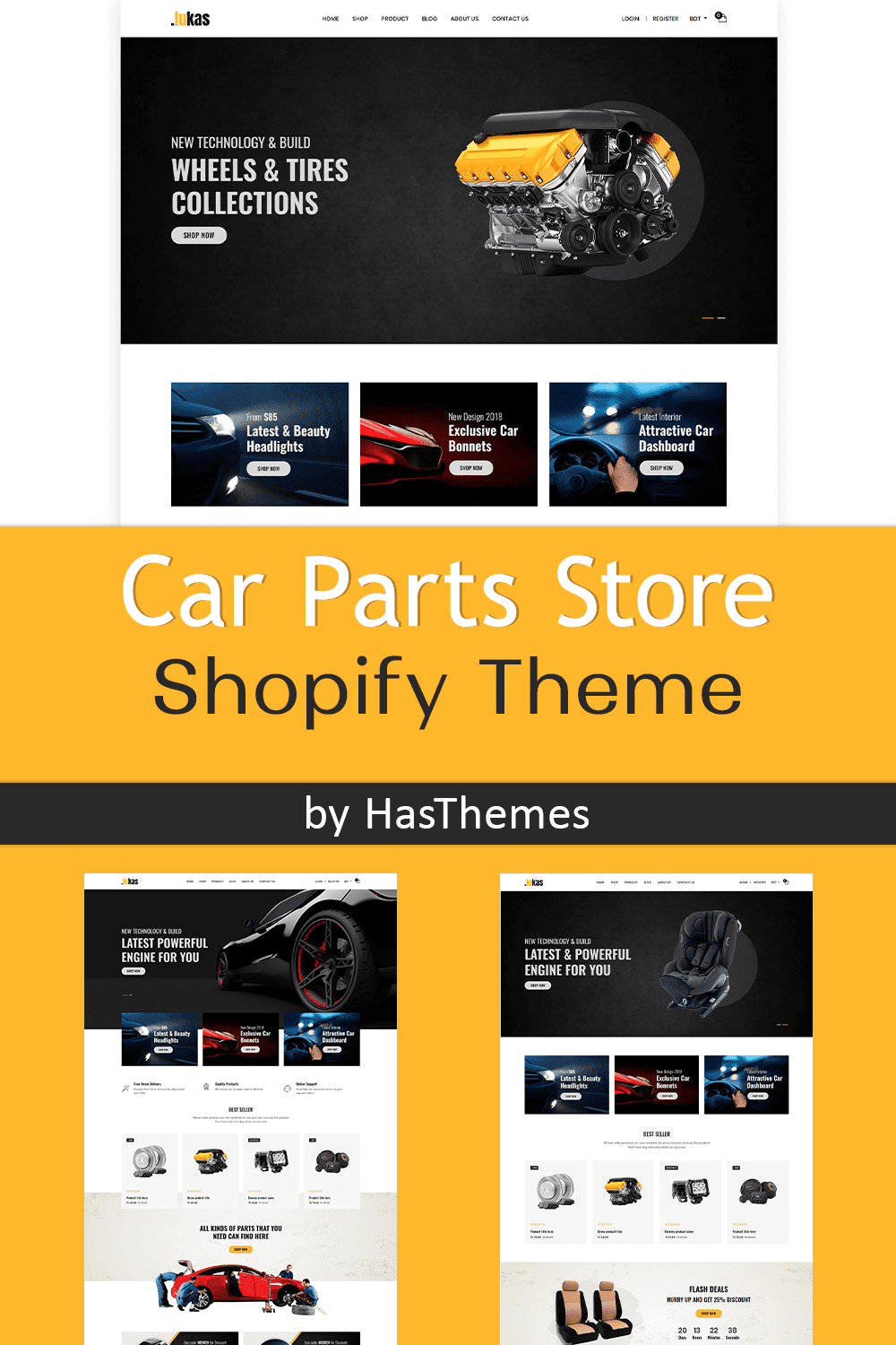 Car Parts Store Shopify Theme - pinterest image preview.
