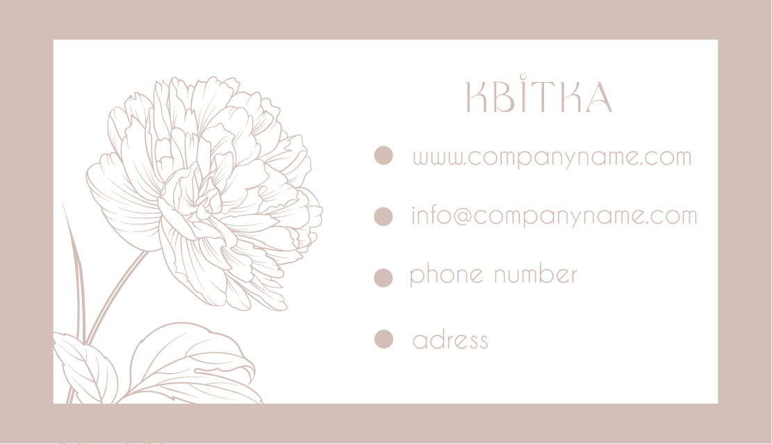 business card for flower shop.