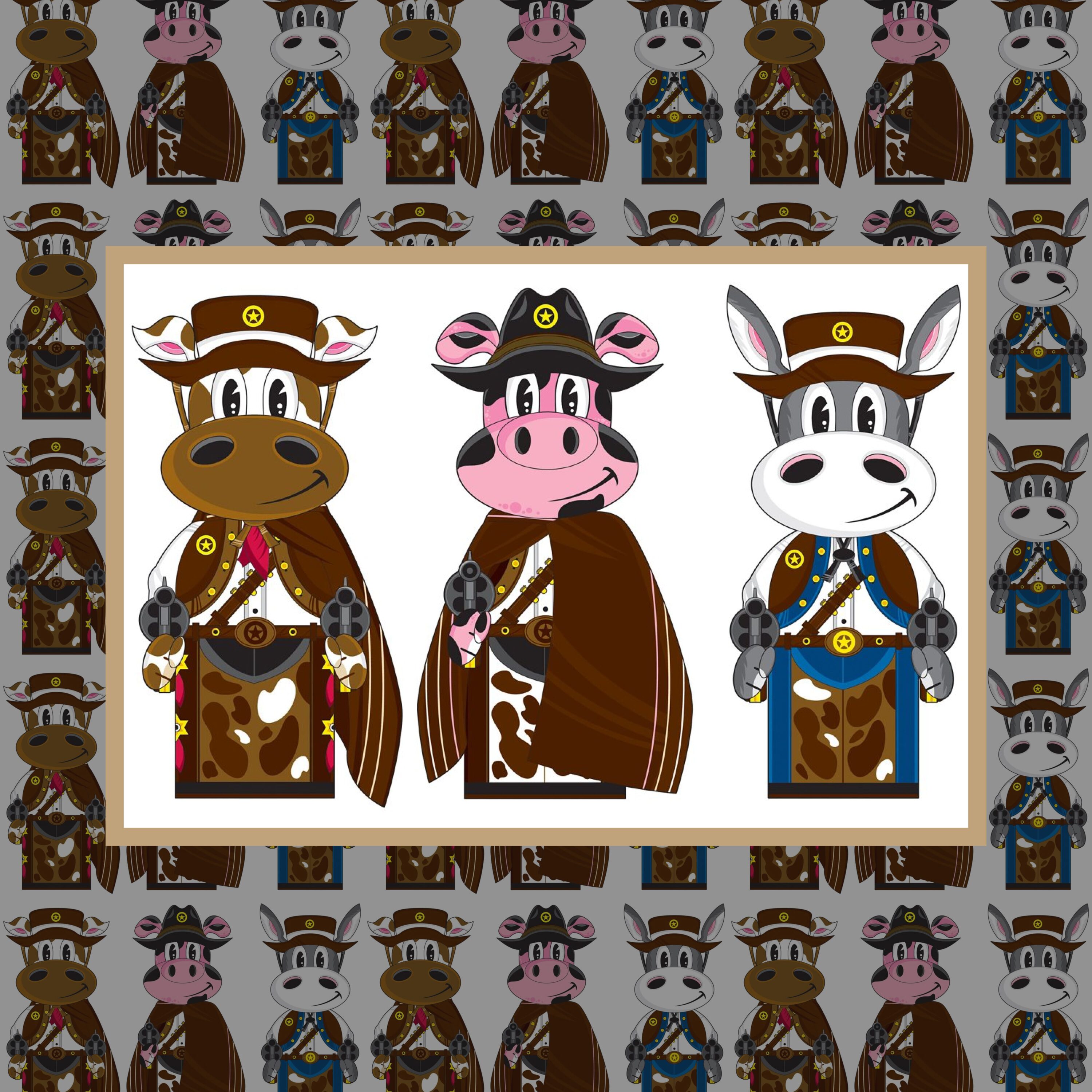 Cartoon Animal Cowboy Sheriffs cover.