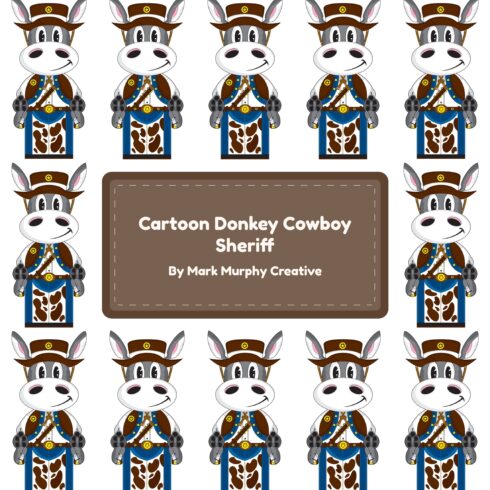 Cartoon Donkey Cowboy Sheriff.