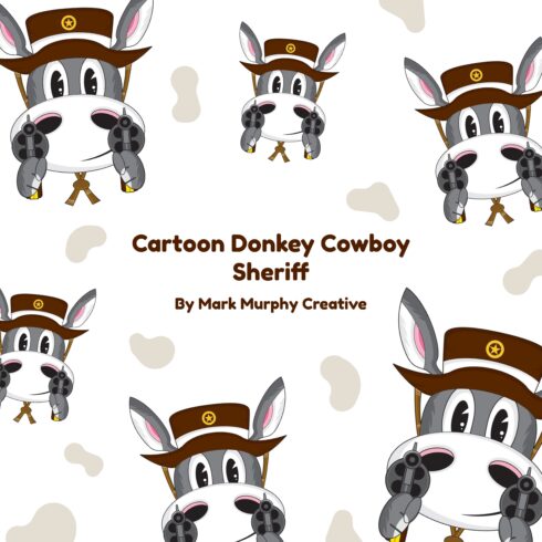 Cartoon Donkey Cowboy Sheriff.