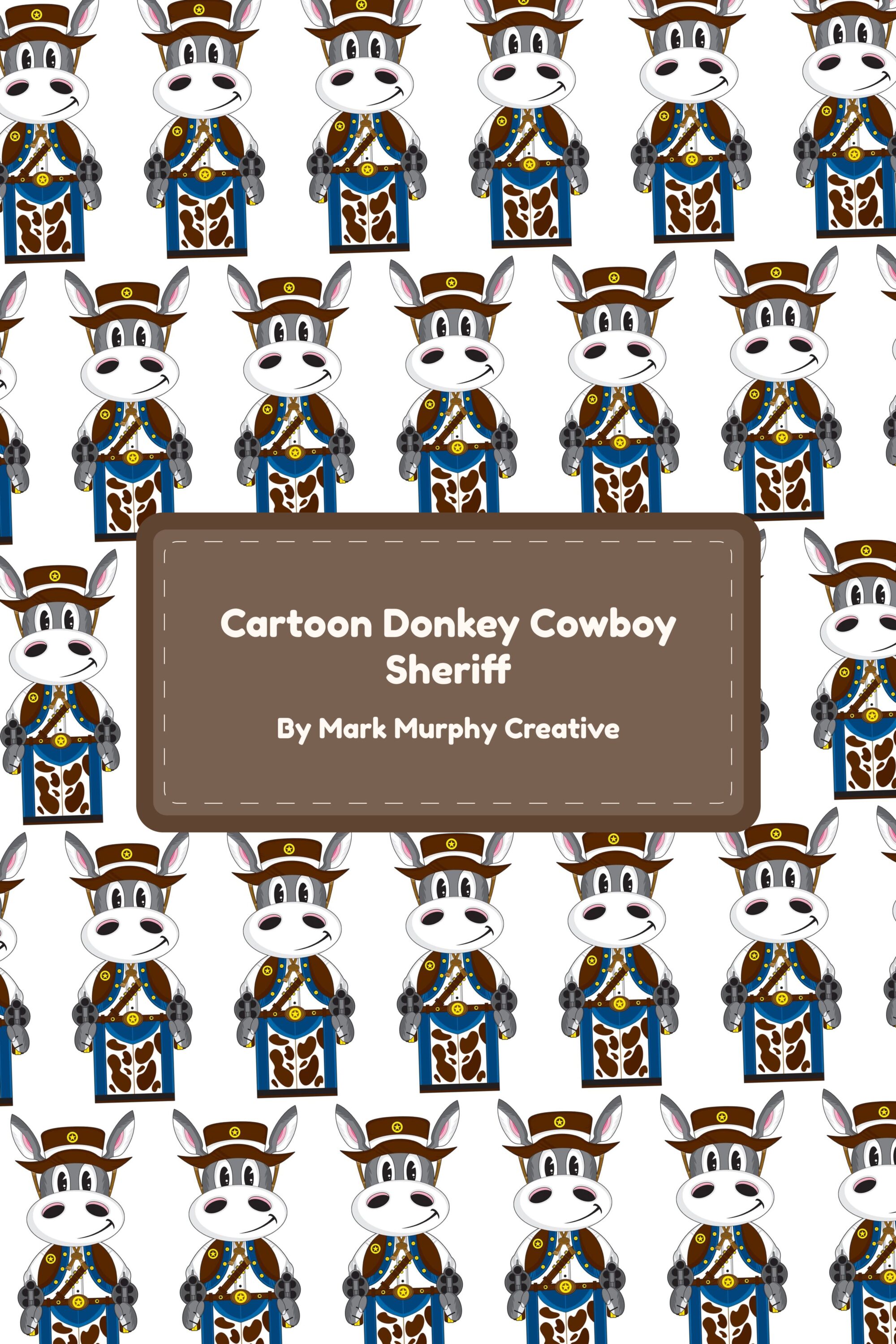 cartoon donkey cowboy sheriff 03 181