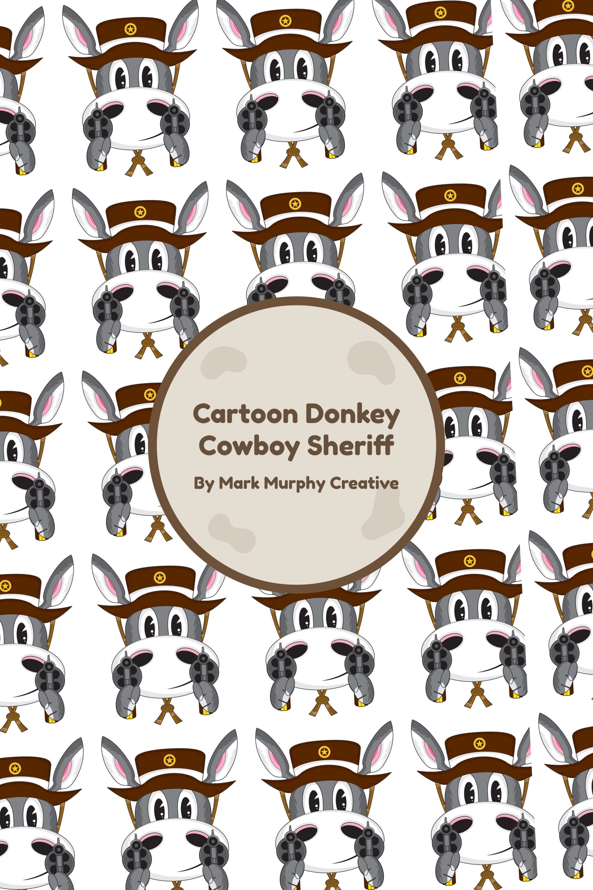 cartoon donkey cowboy sheriff 03 868