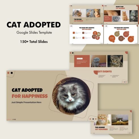 Cat Adopted For Happiness | Google Slides Template.