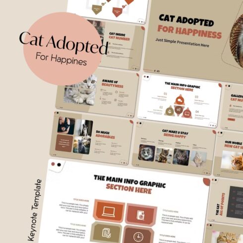 Cat Adopted For Happiness | Keynote Template.
