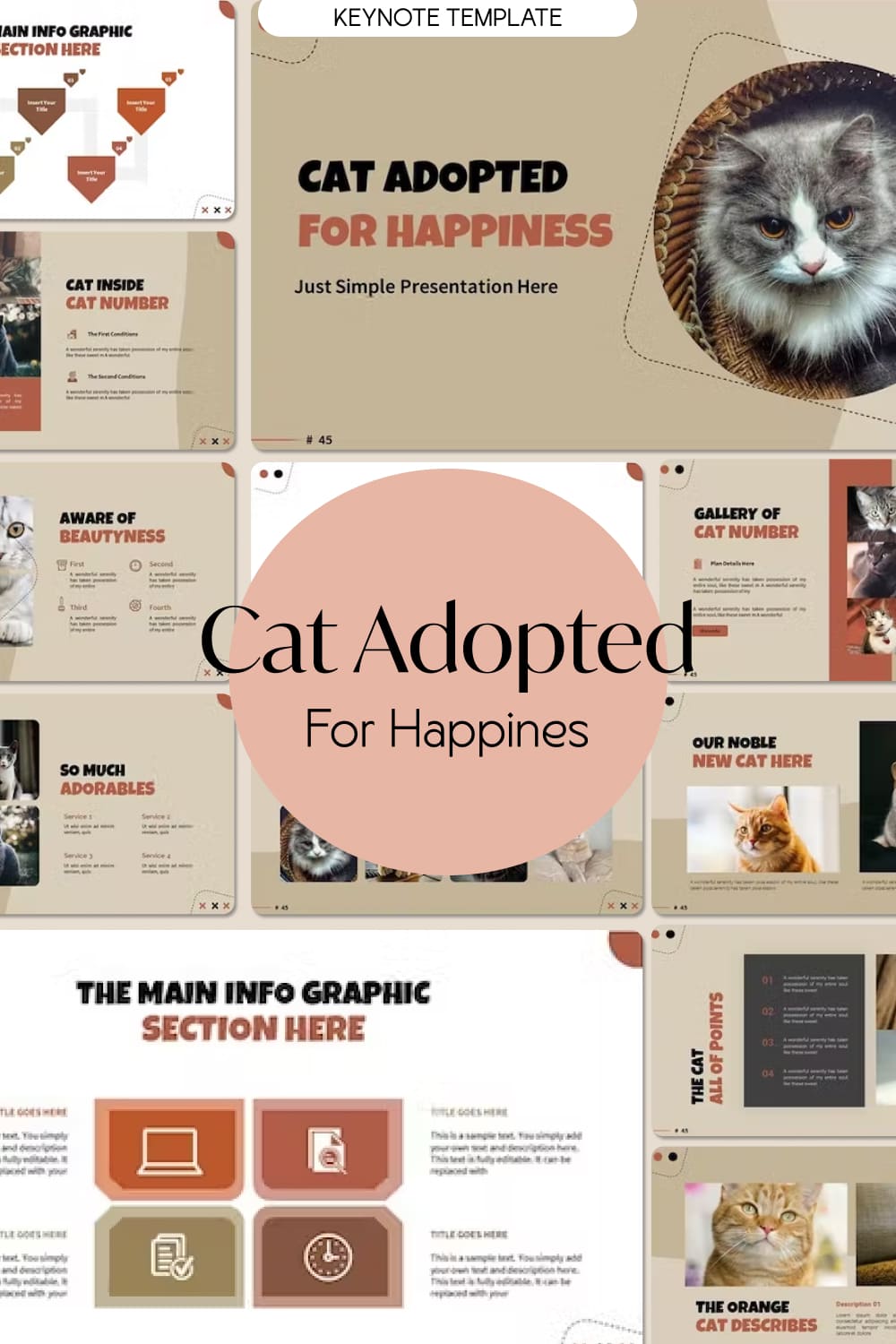 Cat Adopted For Happiness | Keynote Template - Pinterest.