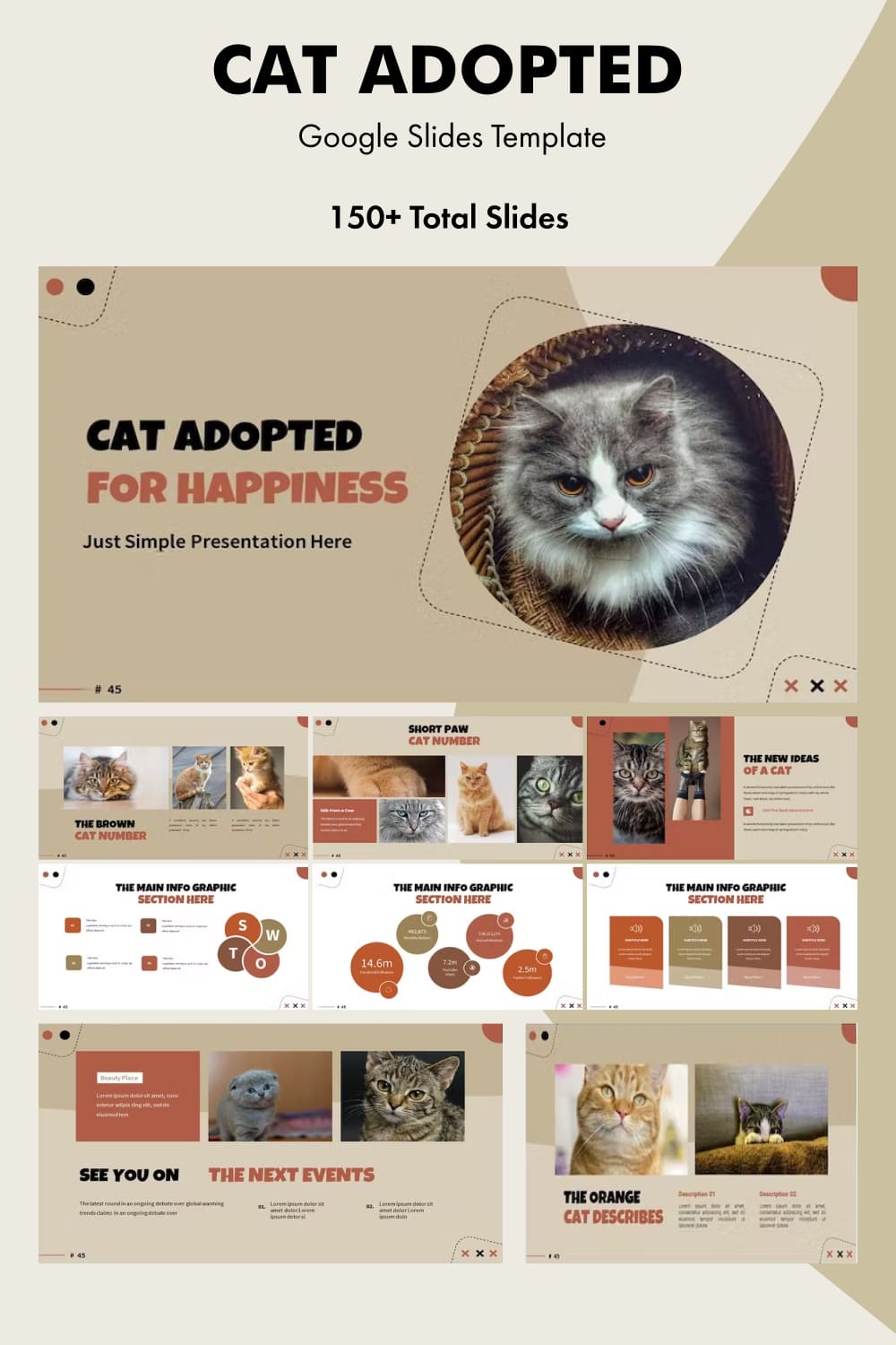 Cat Adopted For Happiness | Google Slides Template - Pinterest.