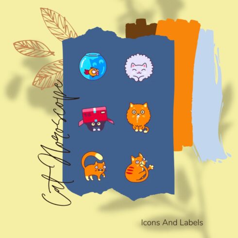 Cat Horoscope Icons And Labels - main image preview.