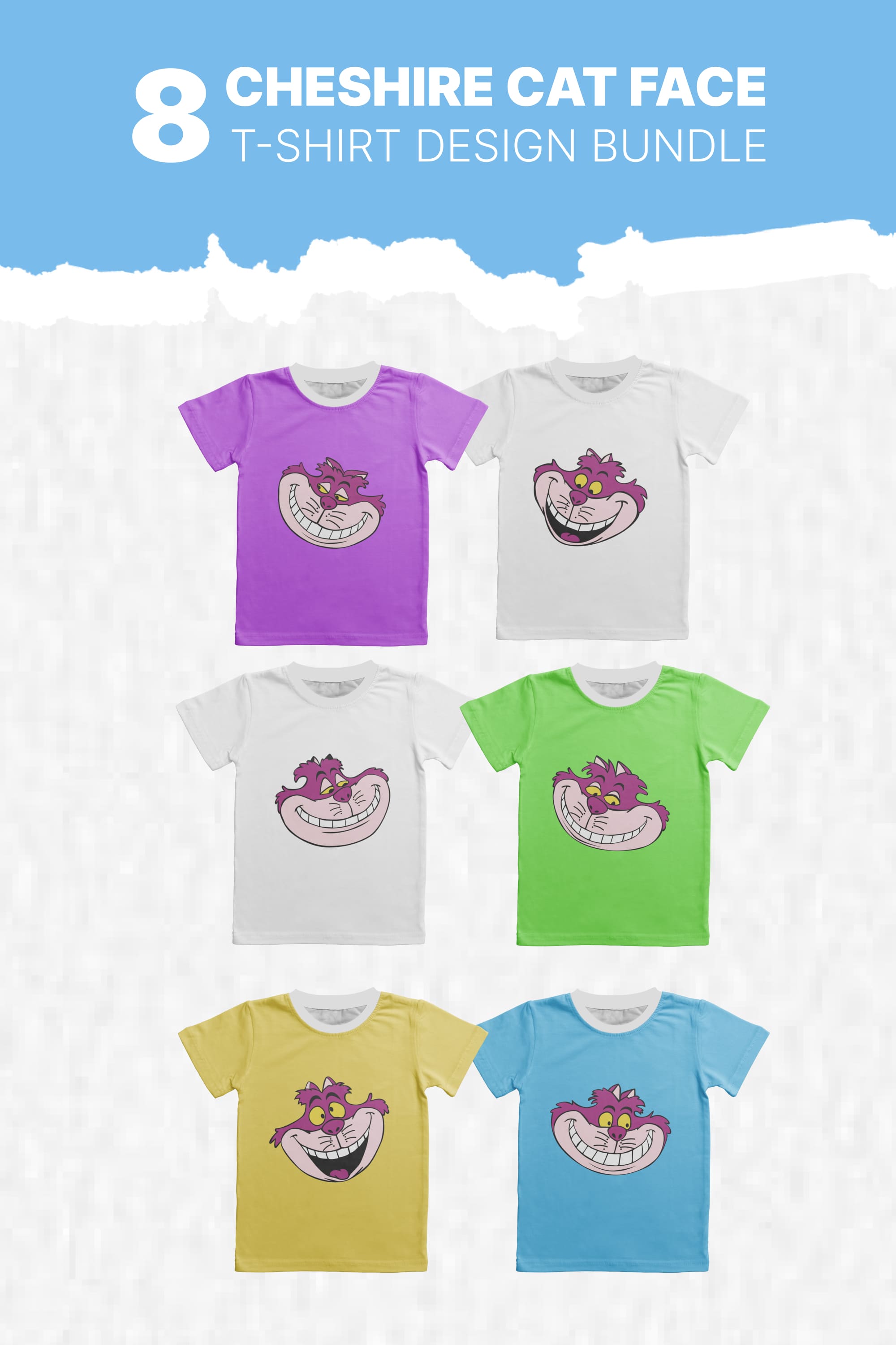 Cheshire Cat Face T-shirt Designs Bundle - Pinterest.