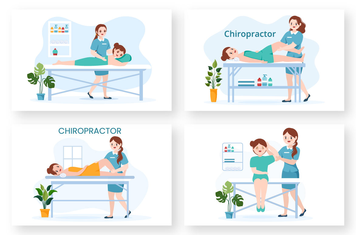 Chiropractor Physiotherapy Rehabilitation Illustration preview image.