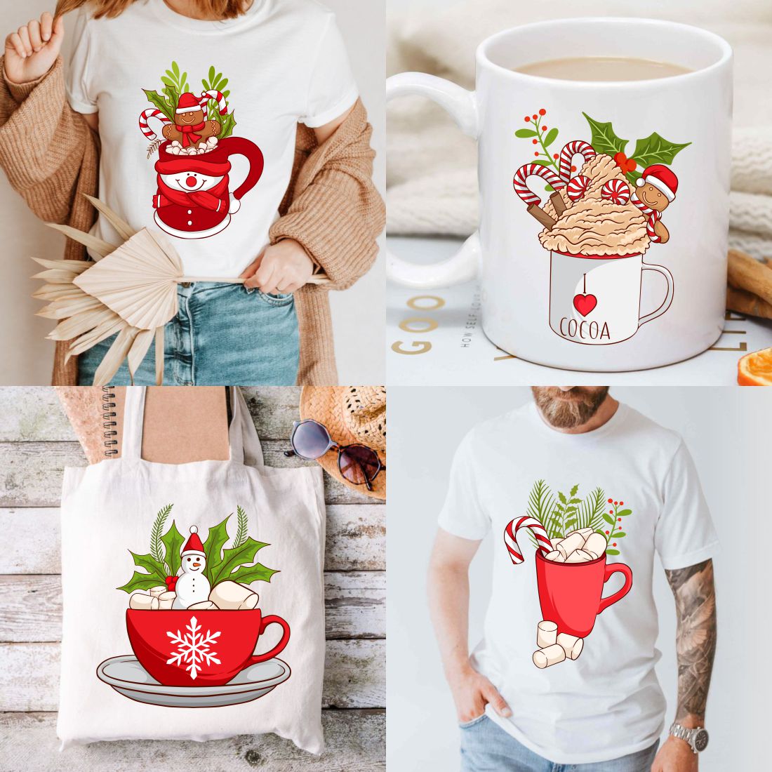 Hot Cocoa and Coffee Christmas Cup Sublimation Bundle cover image.