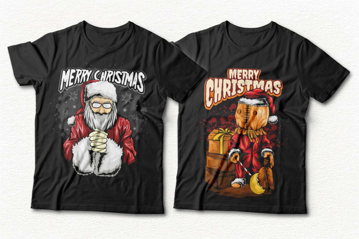 Christmas Illustration Vector T-shirt Designs Bundle preview image.