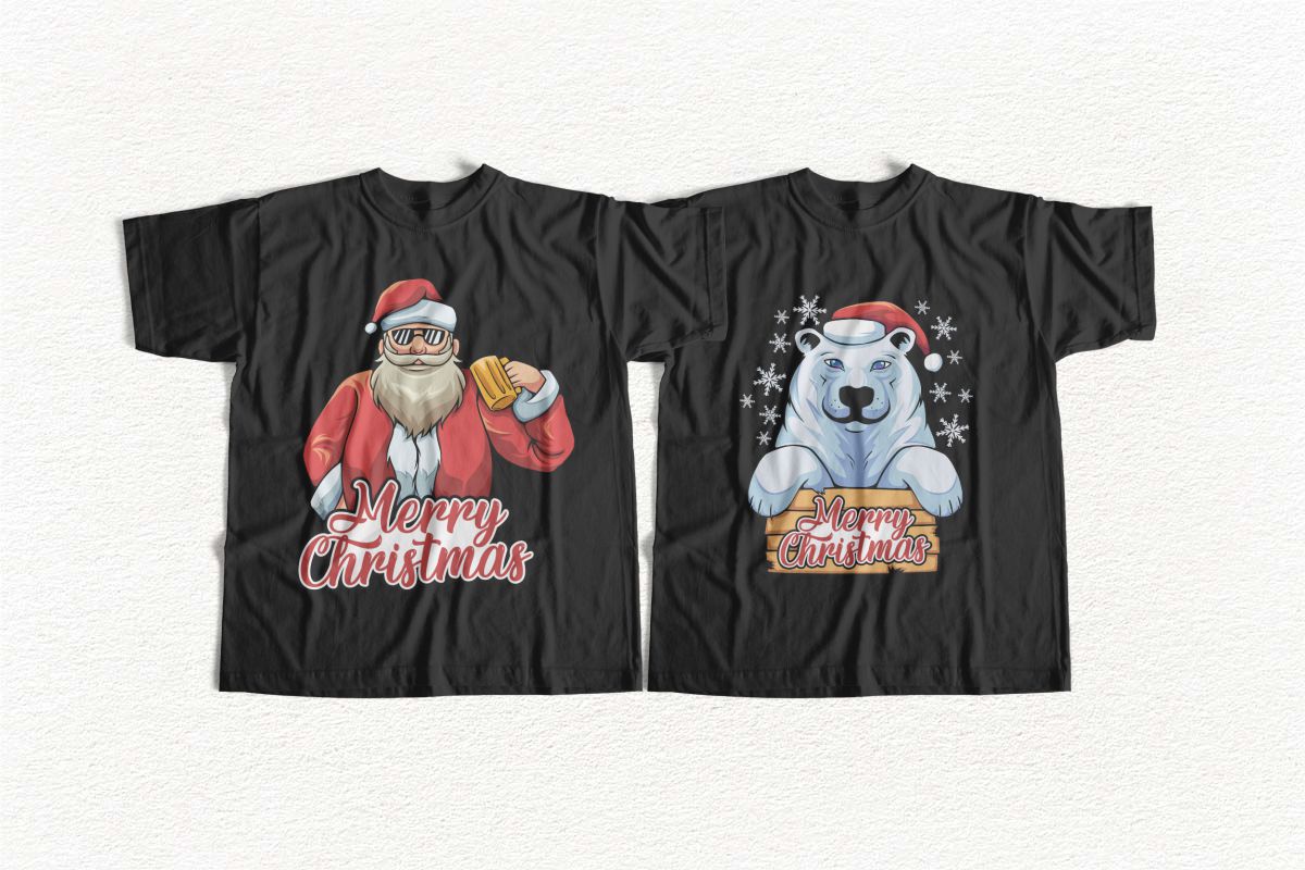 Christmas Santa Illustration T-shirt Designs Vector collection.