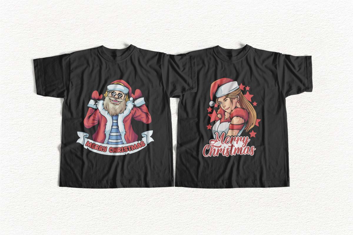 Christmas Santa Illustration T-shirt Designs Vector set.