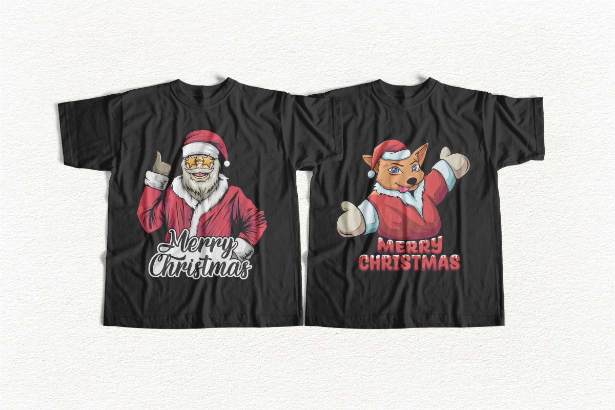 Christmas Santa Illustration T-shirt Designs Vector pack.