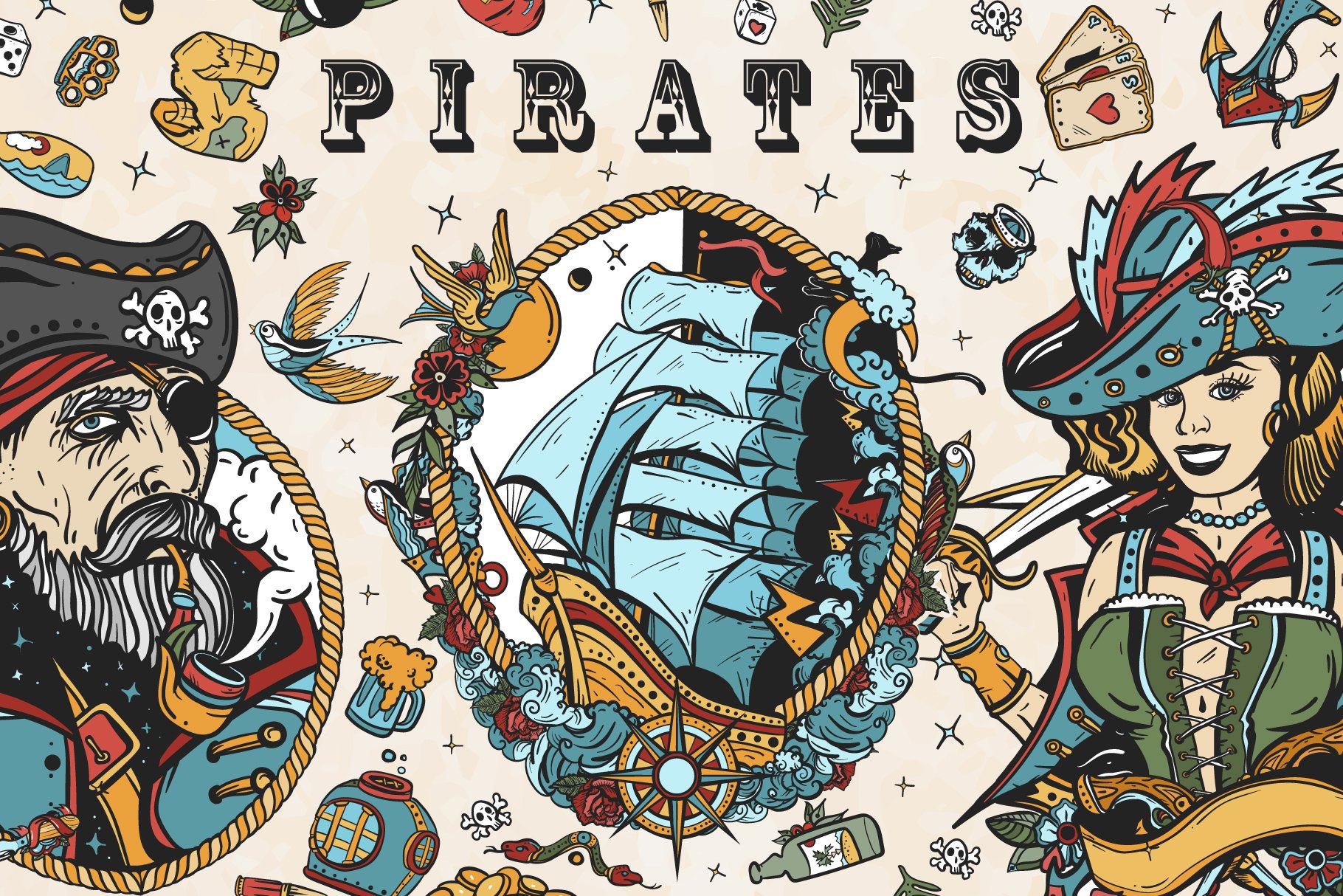 So royal pirates illustration.