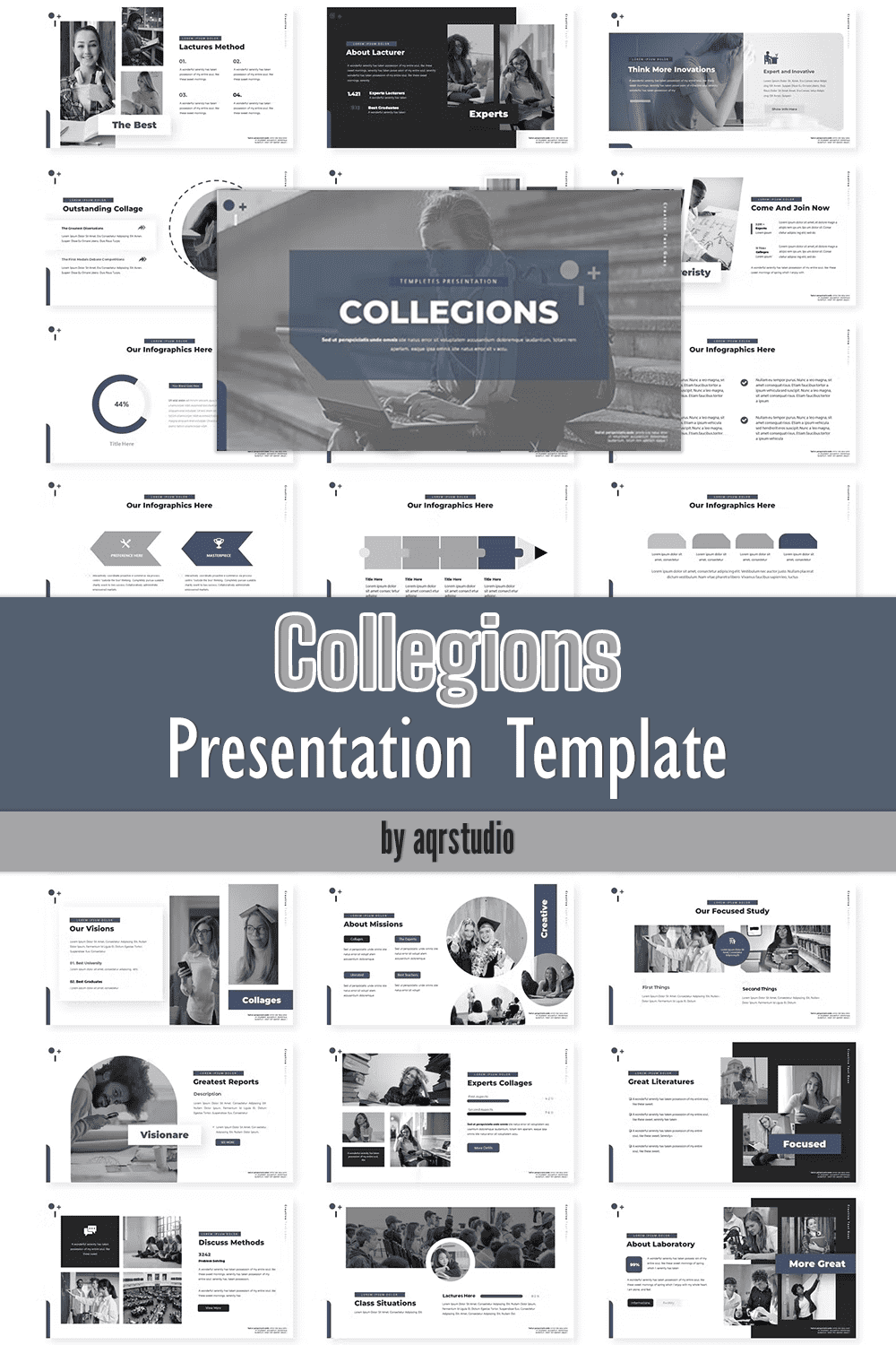 Collegions Presentation Template - pinterest image preview.