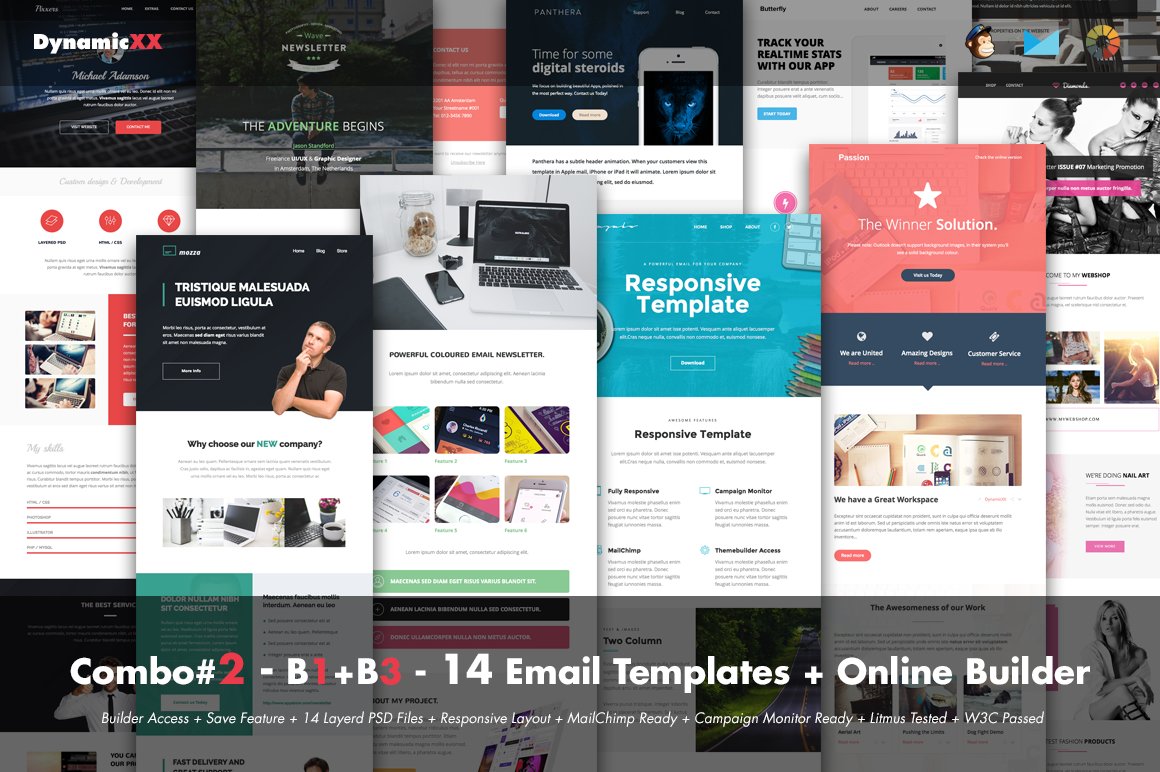 A selection of images of beautiful email design templates.