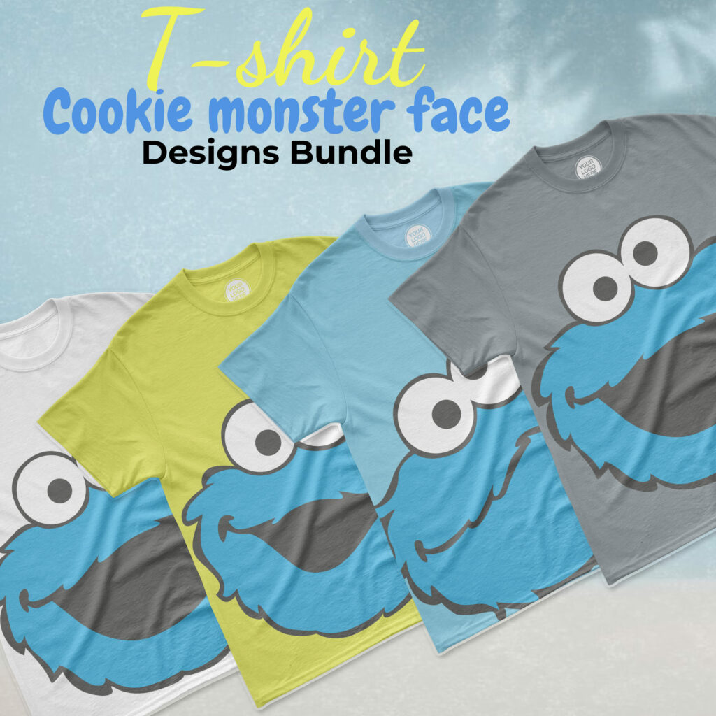 Cookie Monster Face Tshirt Designs Bundle MasterBundles