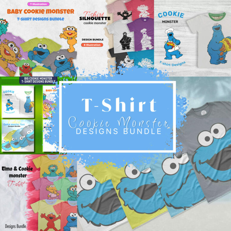 Cookie Monster Tshirt Designs bundle MasterBundles