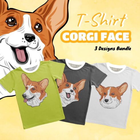 corgi face SVG T-shirt Designs Bundle.