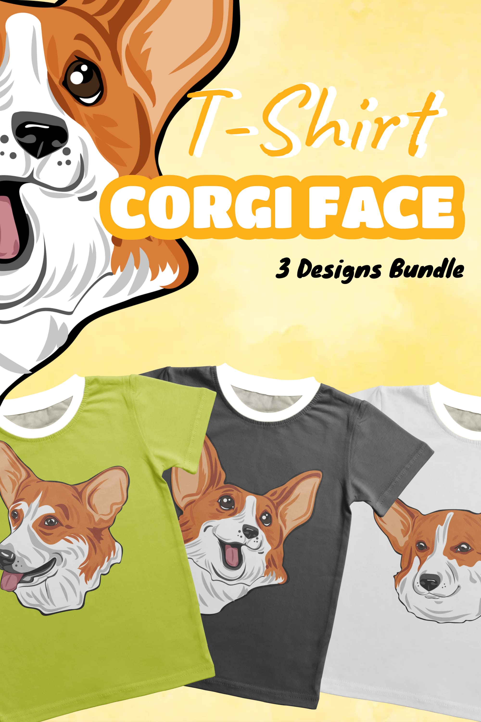 corgi face t shirt designs bundle pinterest 375