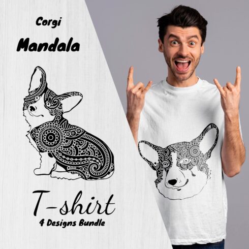 corgi mandala SVG T-shirt Designs Bundle.