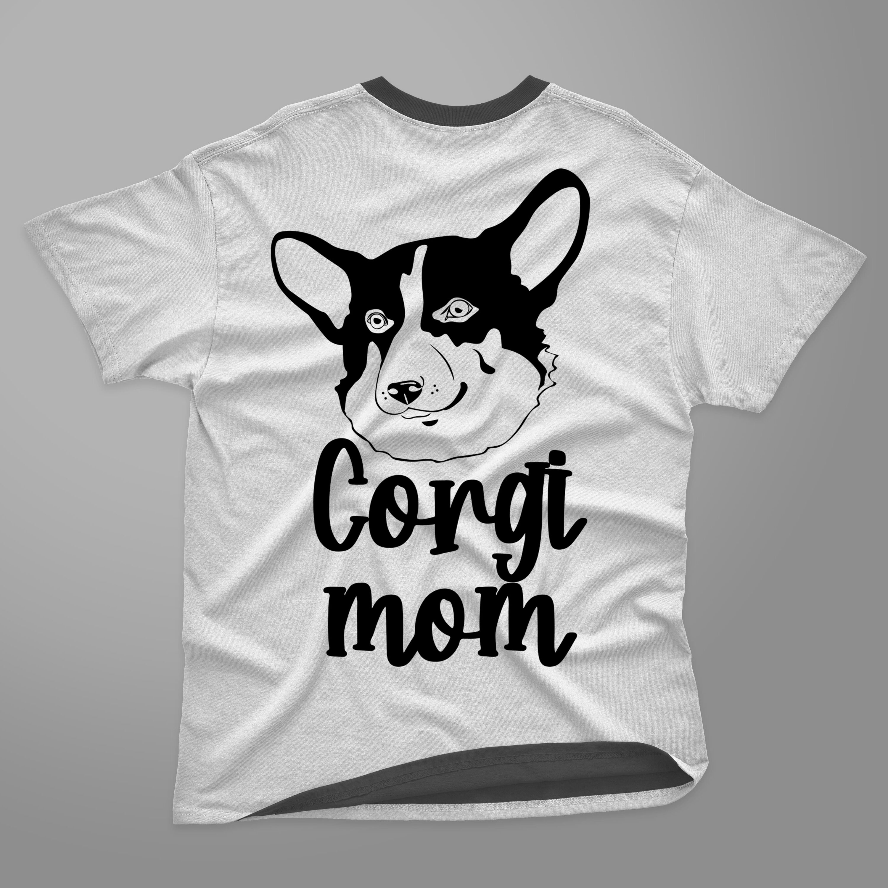 Funny corgi face with lettering.