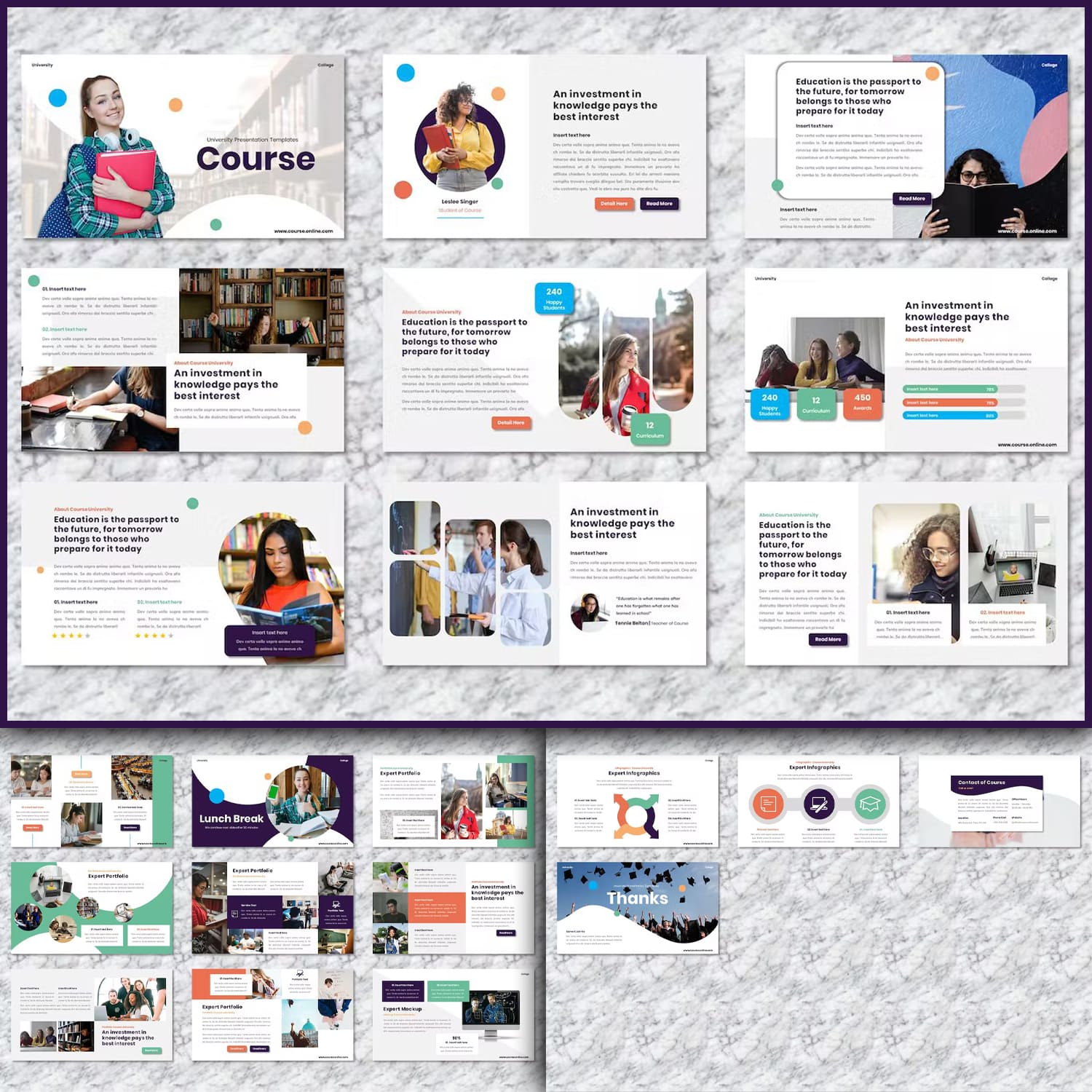 Course University Powerpoint Templates created by Yumnacreative.