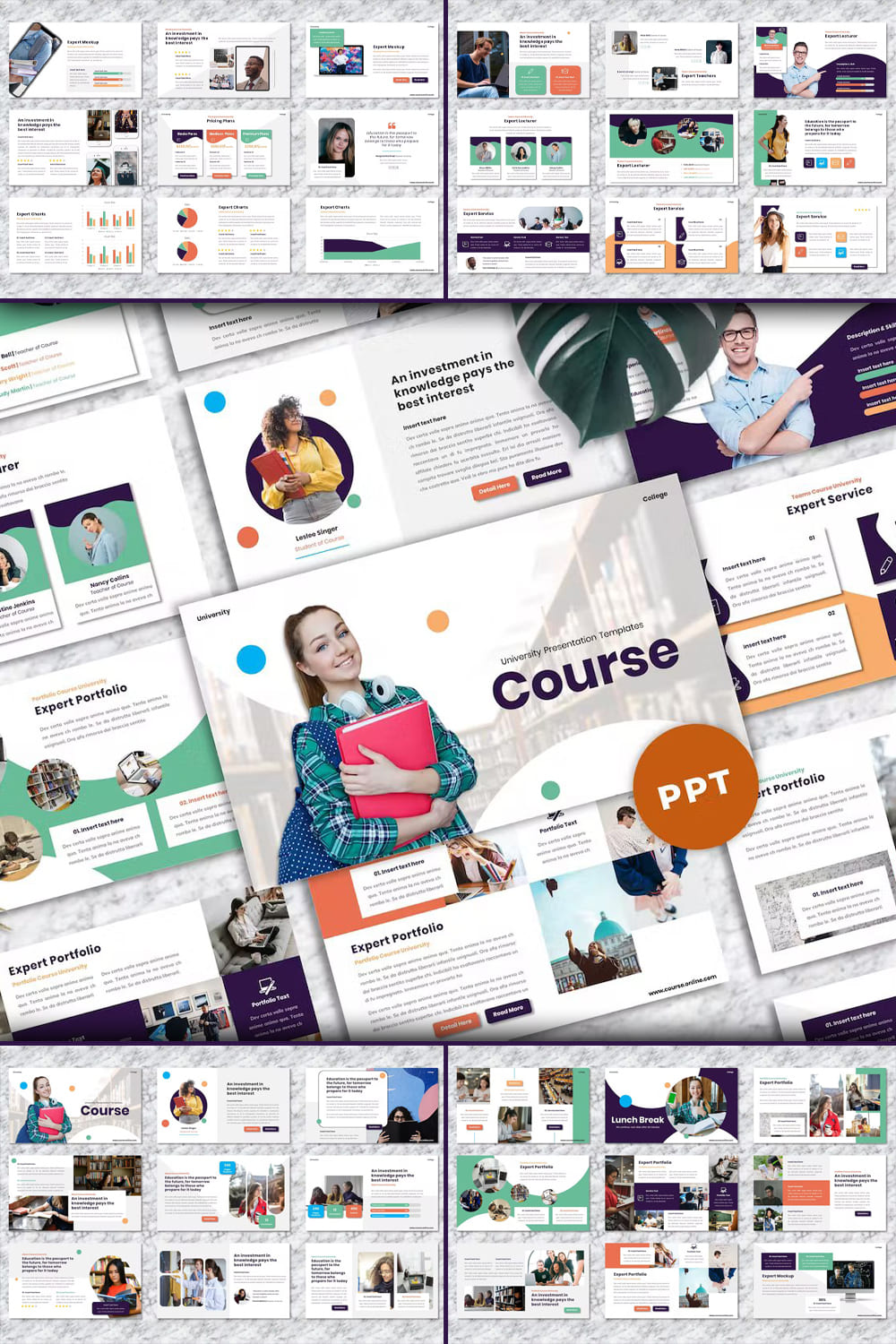 Course University Powerpoint Templates - pinterest image preview.