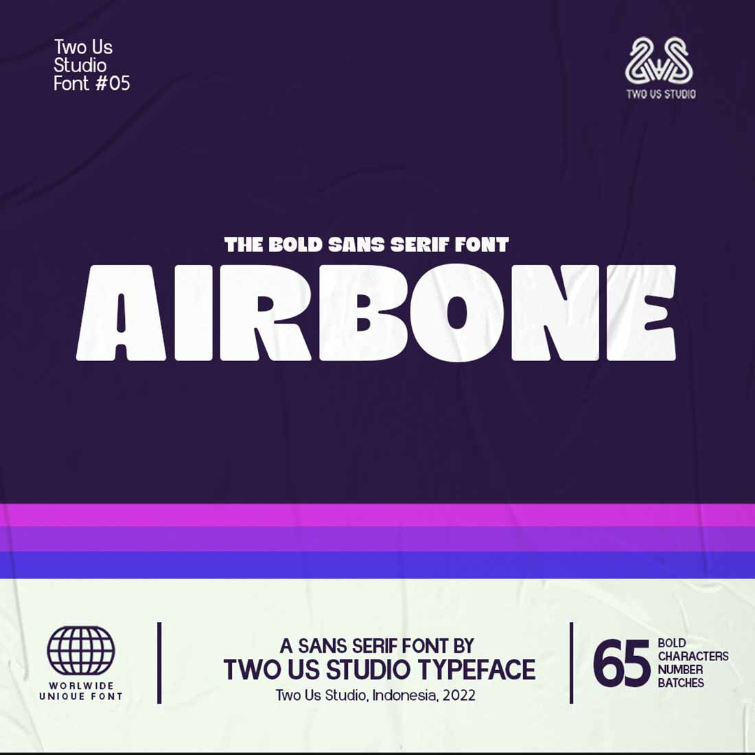 Colorful cover Airbone - Unique Display Typeface.