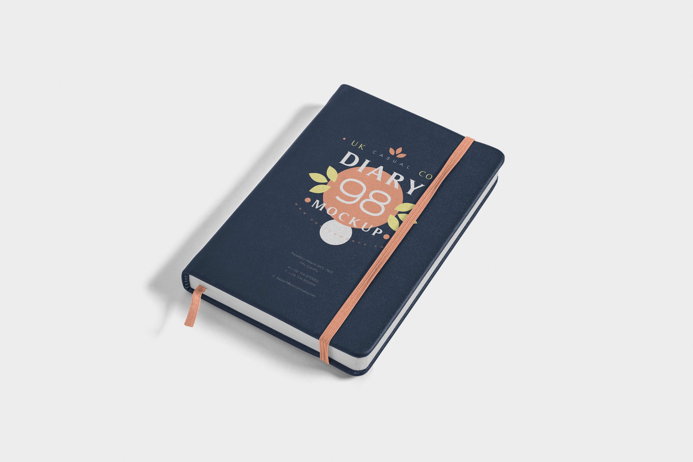 Dark blue notebook with the delicate flowers.