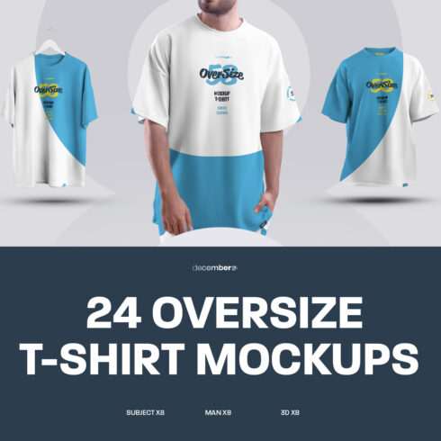 24 Oversize T-Shirt Mockup – Man, 3D, Subjects cover image.