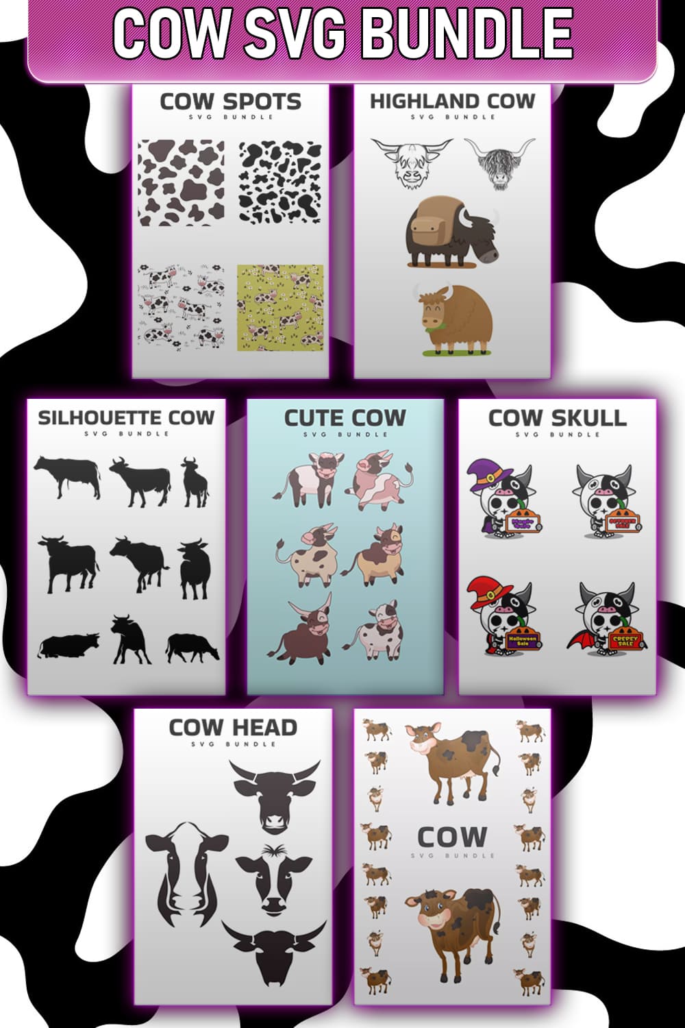 Massive Cow SVG Bundle - Pinterest.