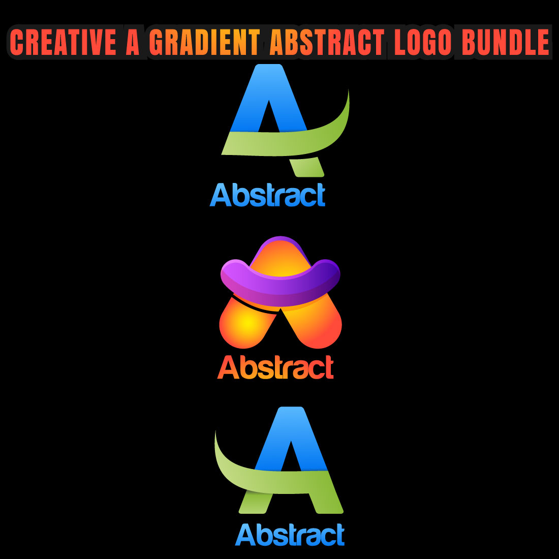 9 Creative A Gradient Abstract Logo Bundle for your company.