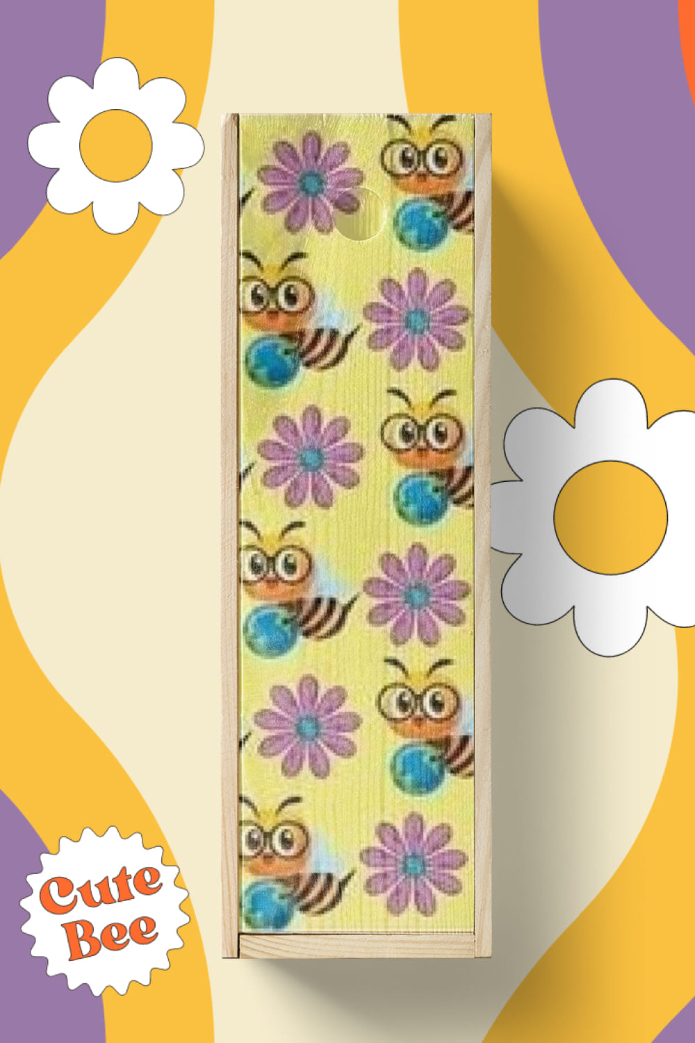 Cute Bee With Flowers Seamless Pattern - Pinterest.