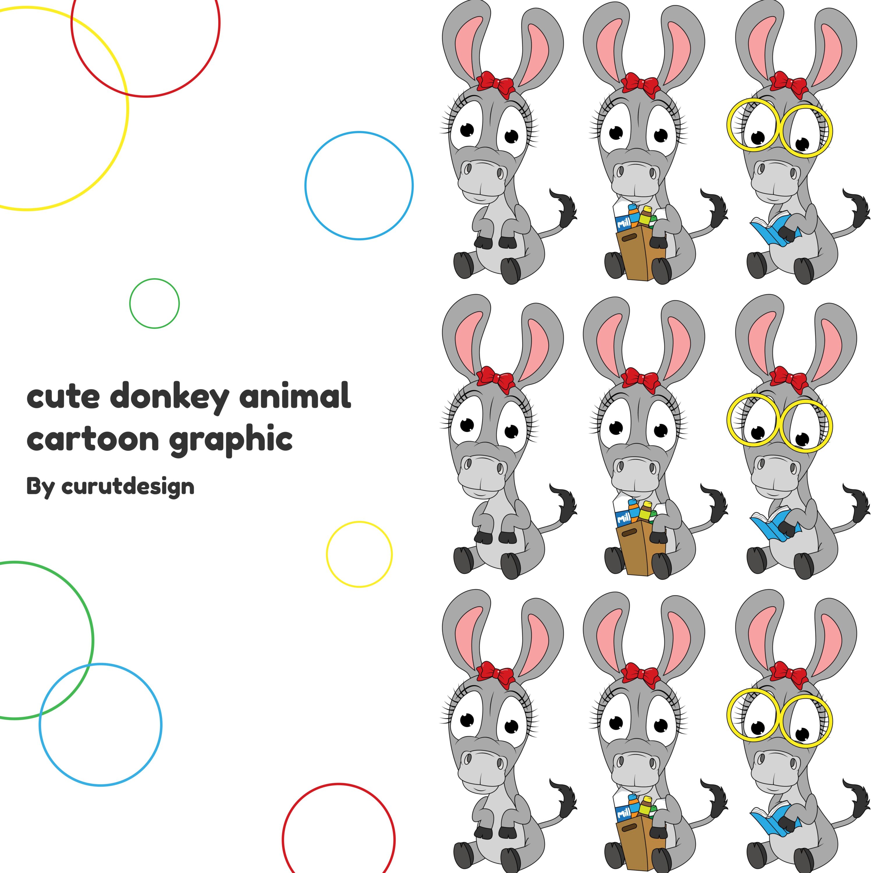 cute donkey cartoon