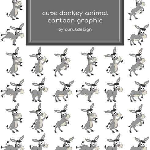 cute donkey animal cartoon graphic.
