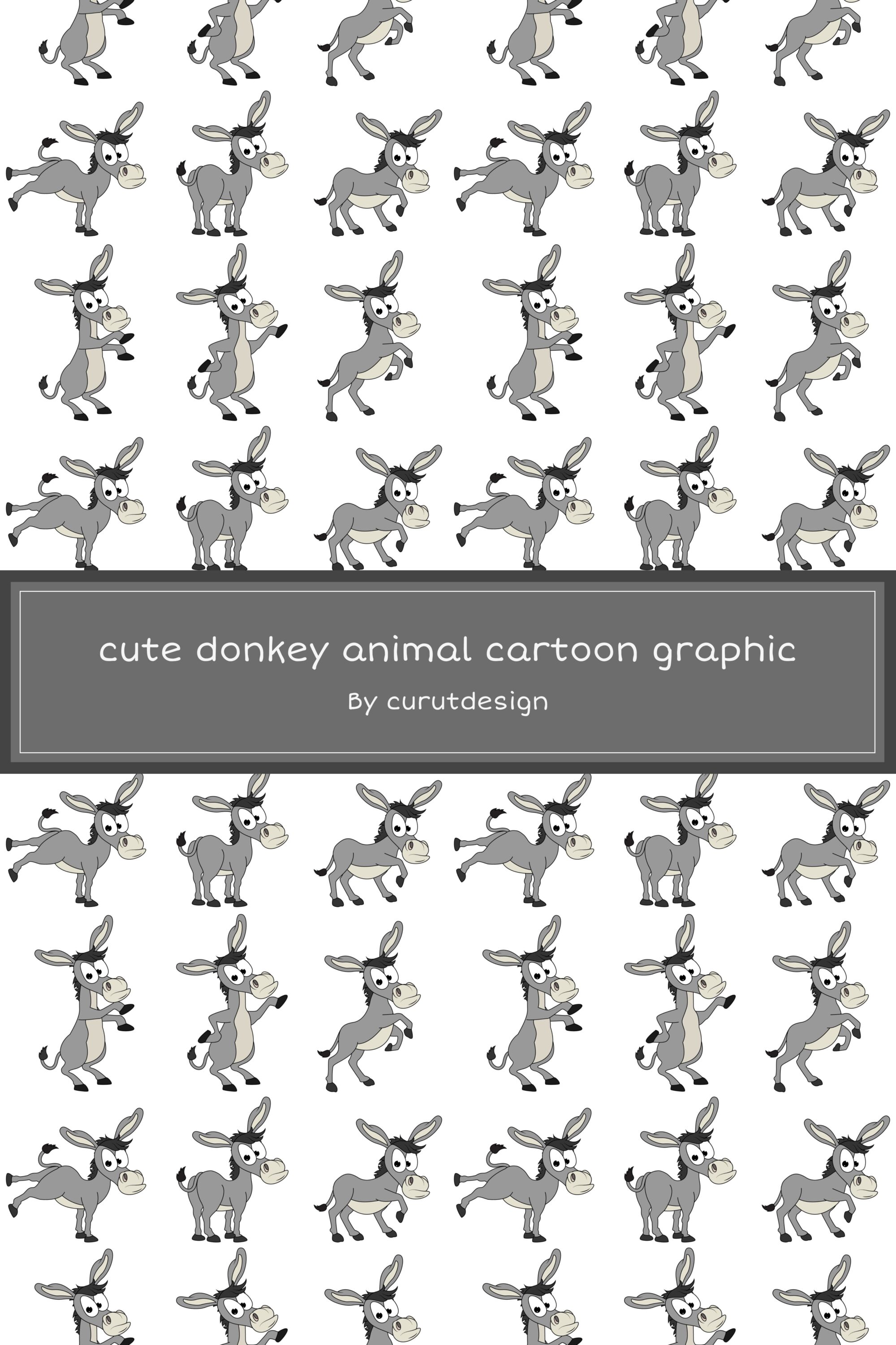 cute donkey animal cartoon graphic 03 884 1
