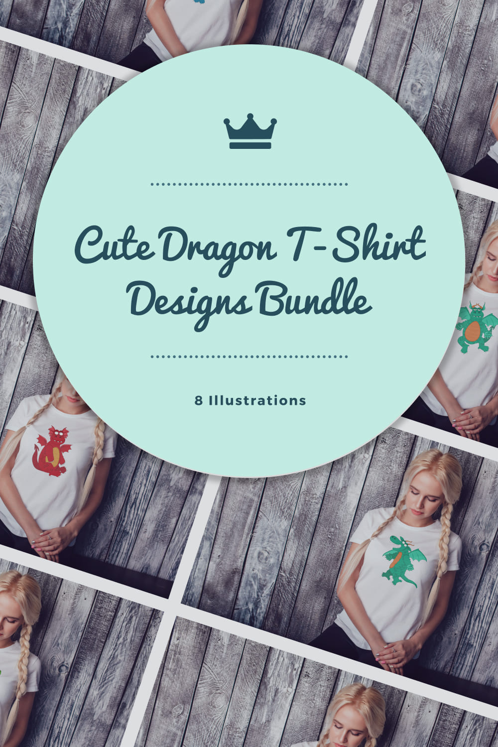 Cute Dragon T-shirt Designs Bundle - Pinterest.