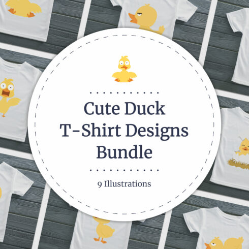 A selection of images of T-shirts with gorgeous prints of a cute duck.