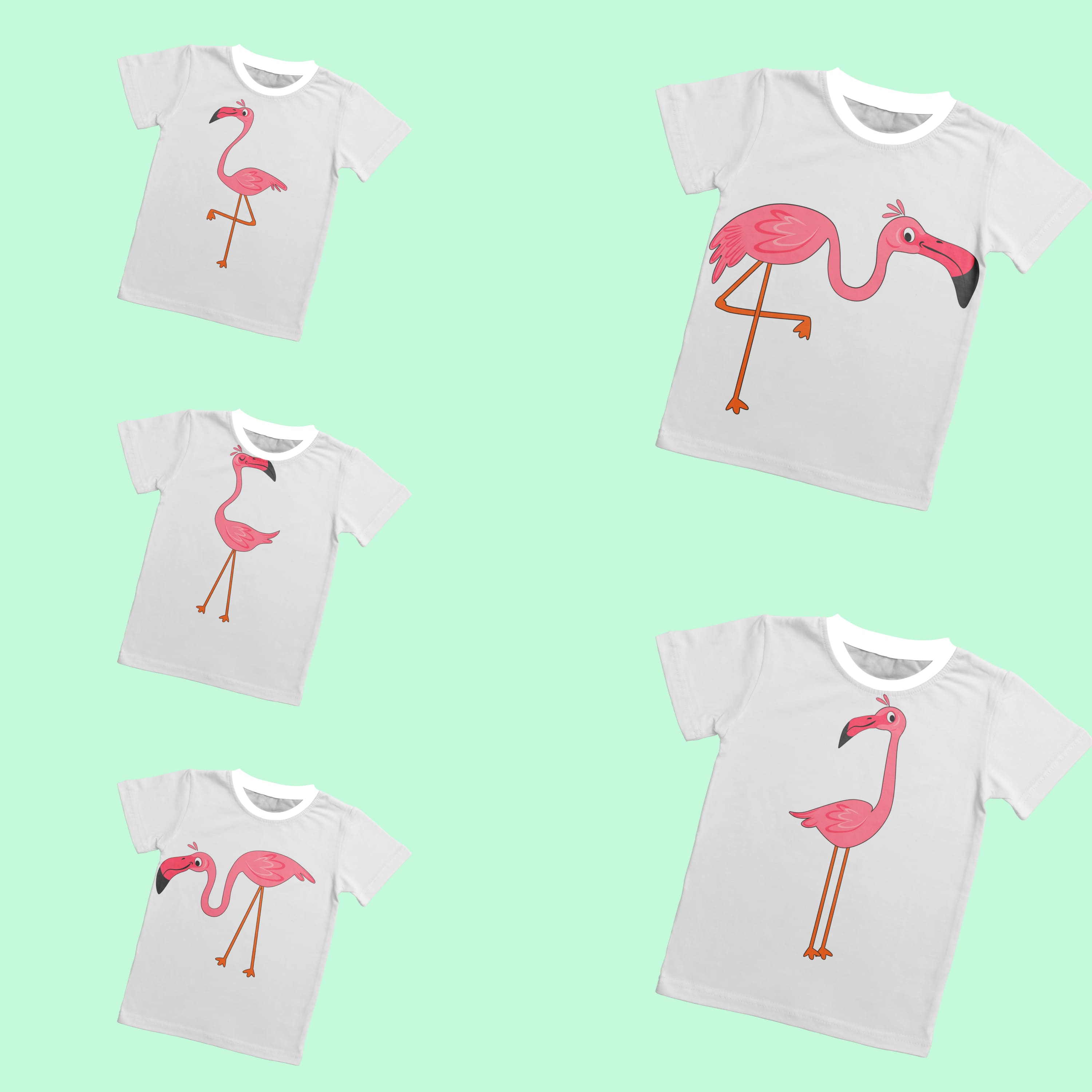 cute flamingo SVG T-shirt Designs Bundle cover.
