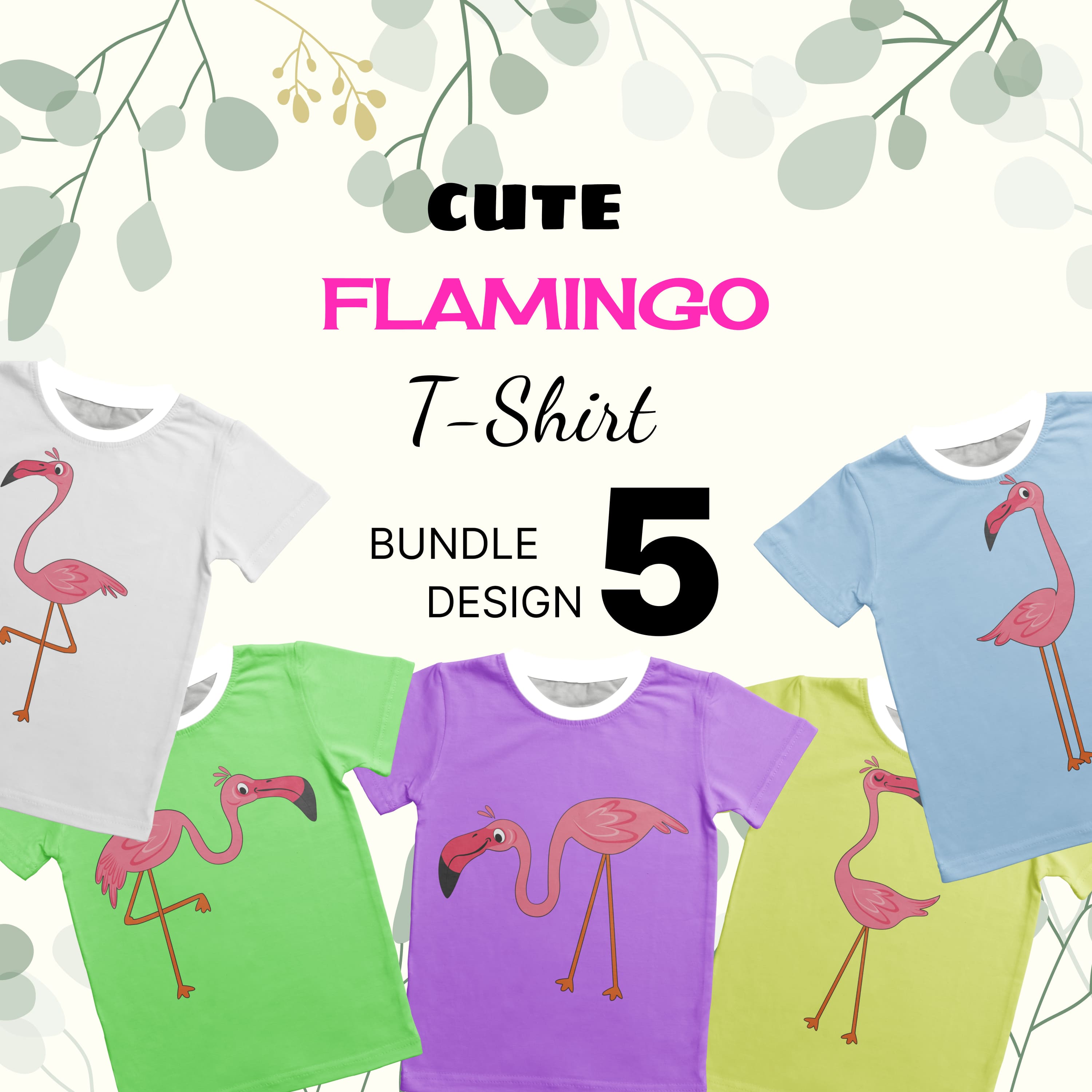 cute flamingo SVG T-shirt Designs Bundle.