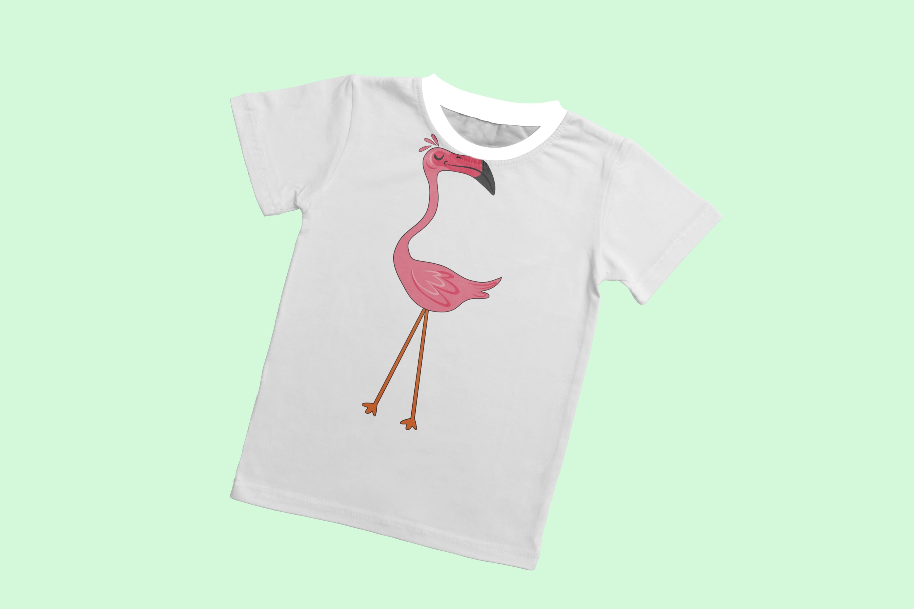 Classic t-shirt with the proud hand drawn flamingo.