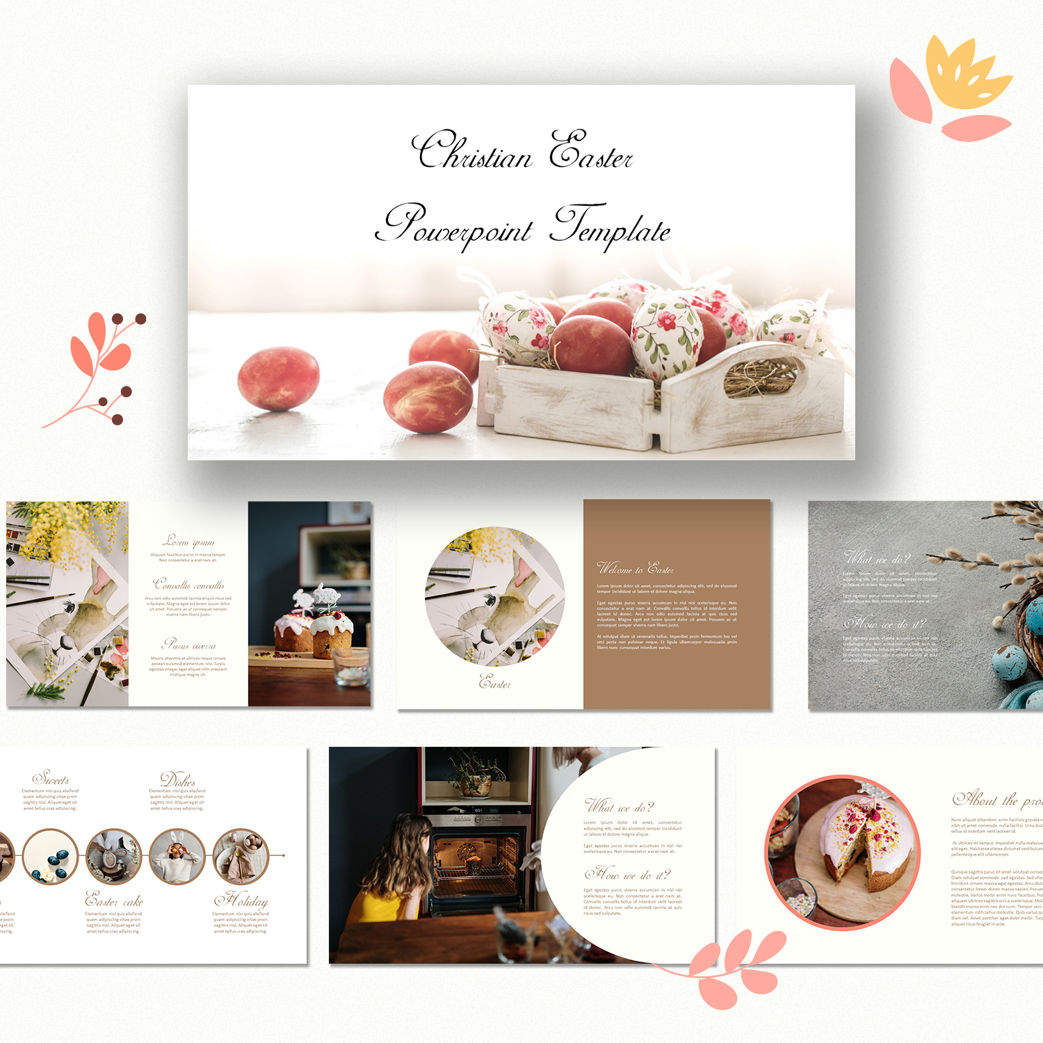 A selection of gorgeous images from a christian easter powerpoint template.