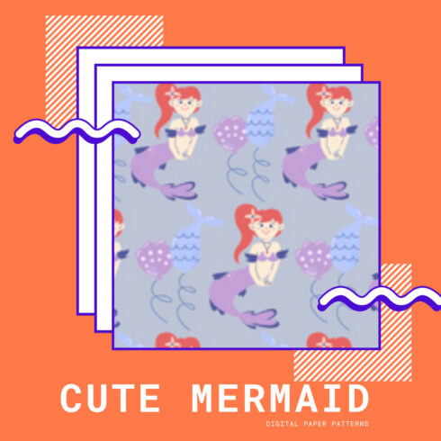 12 Cute Mermaid Digital Paper Patterns.
