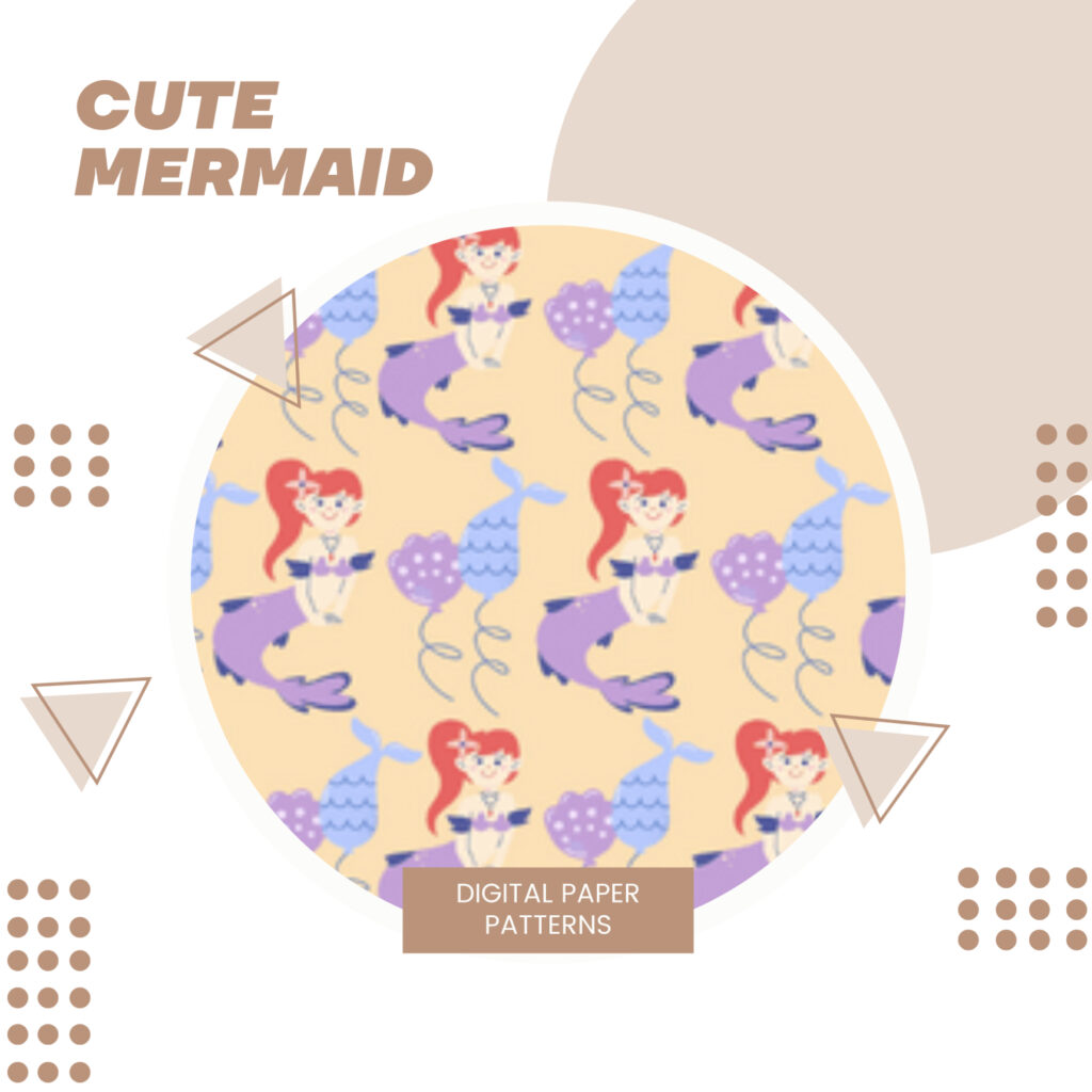12 Cute Mermaid Patterns – MasterBundles