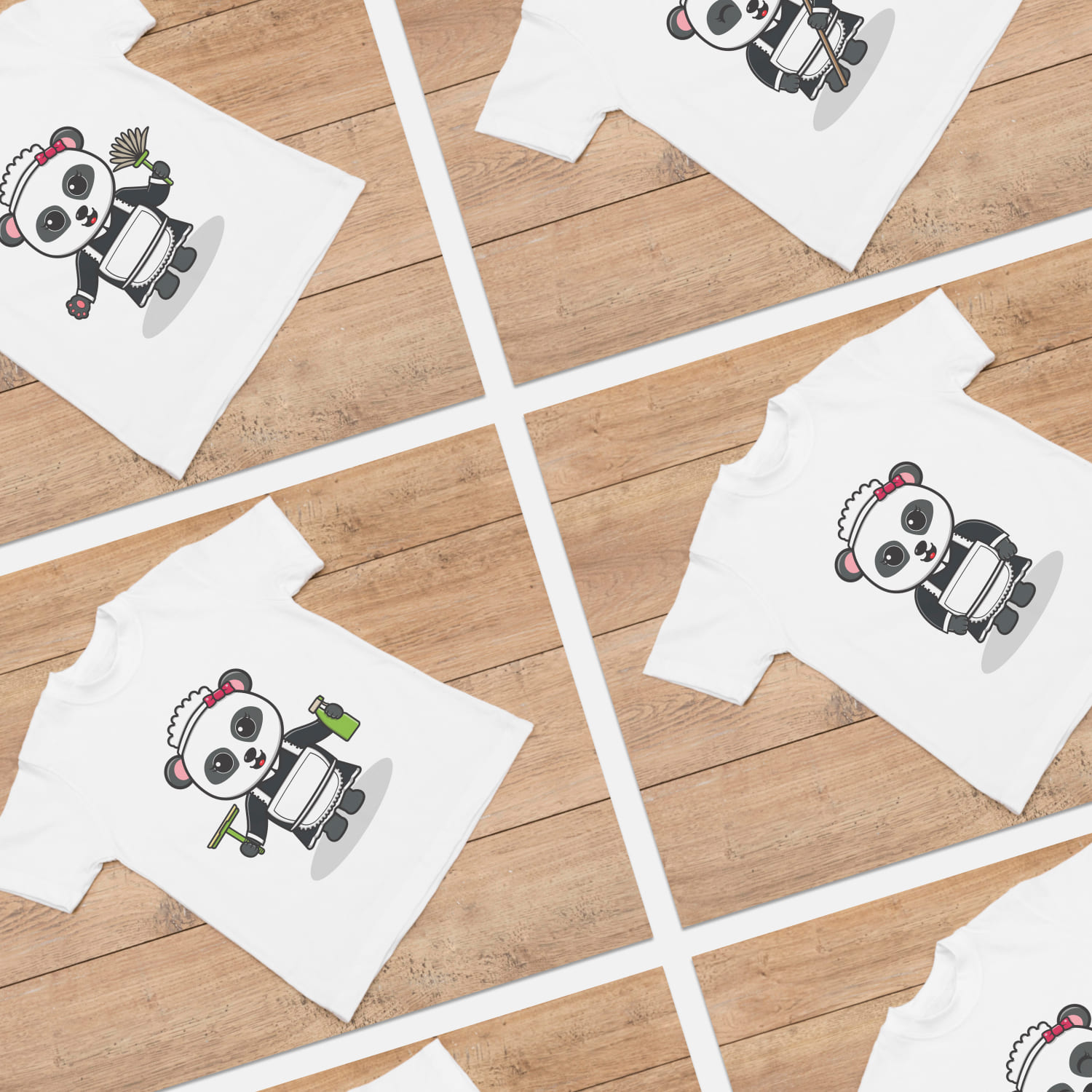 Cute Panda Svg T-shirt Designs Bundle Cover.