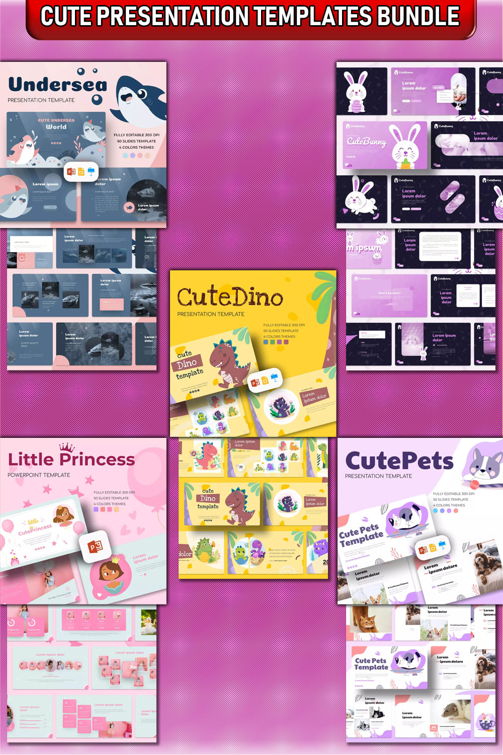 Cute Presentation Templates Bundle - Pinterest.