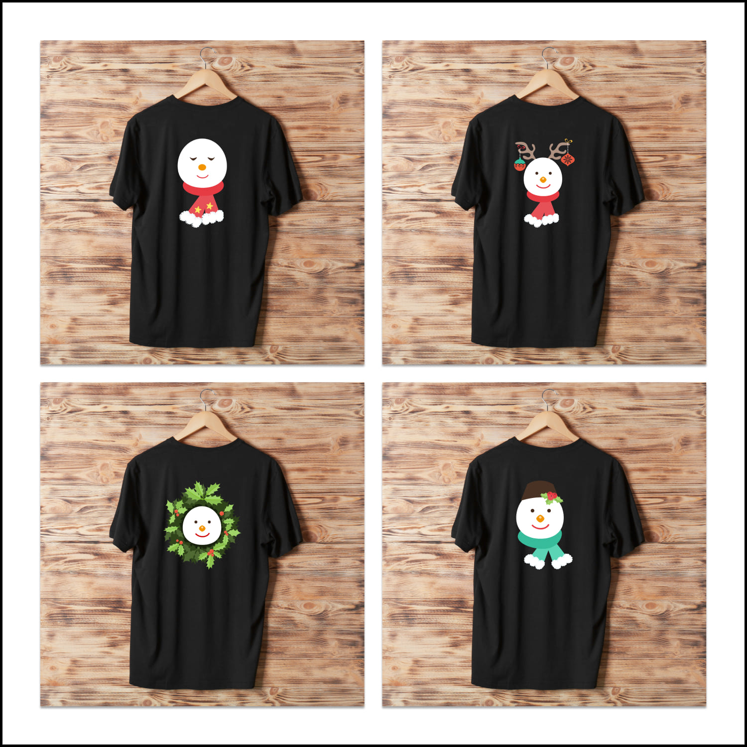 Cute Snowman Face SVG T-shirt Designs cover.
